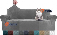 MAXIJIN Thick Velvet Sofa Cover 3 Seater Grey