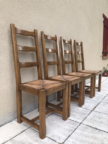 Solid oak french - ladder, back