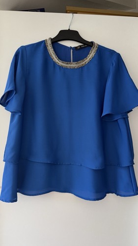 Zara blue diamond blouse - diamond,