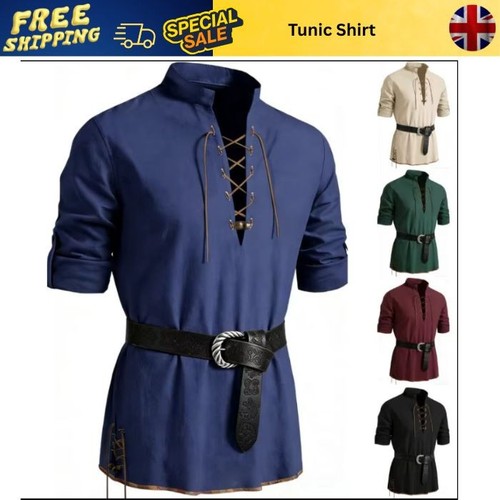 Men medieval lace tunic - lace,