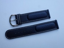 GENUINE ROTARY SWISS COMMANDO DARK BLUE LEATHER WATCH STRAP SIZE 20MM