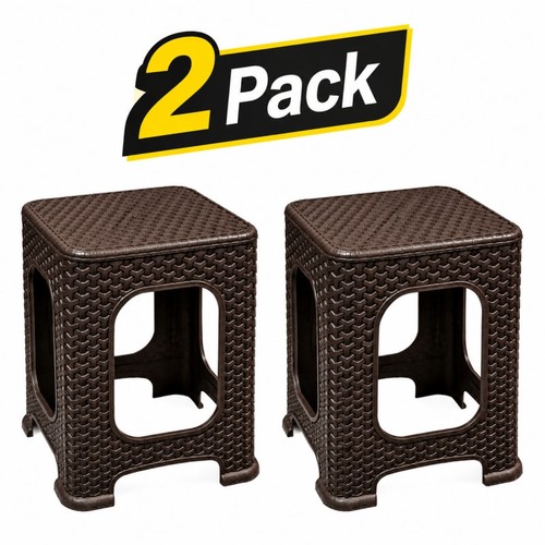 2pack brown plastic rattan - brown,