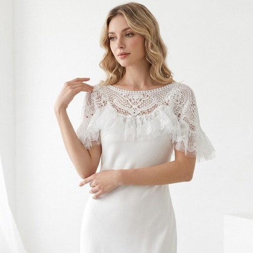 Casual lace shawl - wrap, bridal
