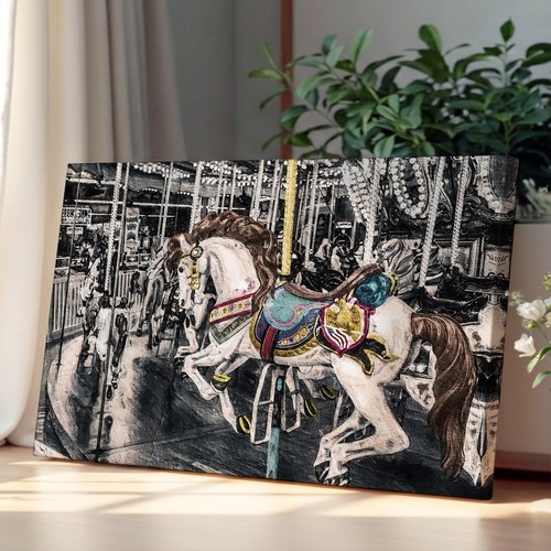 Carousel horse canvas wall - horse,
