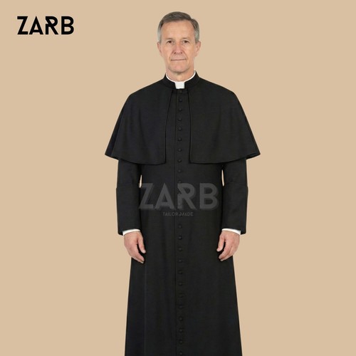 Black roman cassock - black,