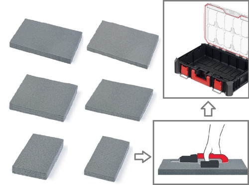 Tool box foam cut and - box, peel