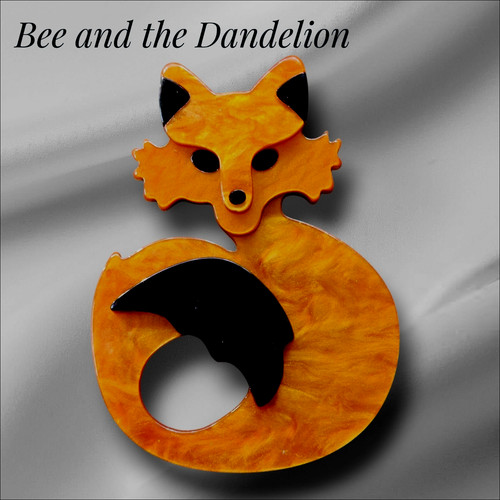 Modern acrylic fox brooch - acrylic,
