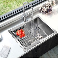 Large Super Deep Single Bowl Square Stainless Steel Kitchen Sink Undermount