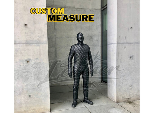 Quilted leather bondage suit - quilted,