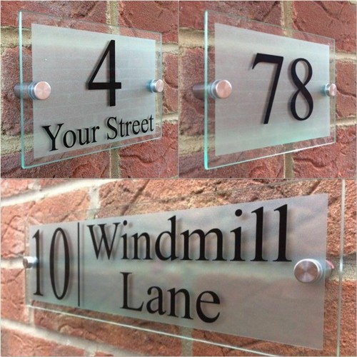 Modern house number sign - modern,