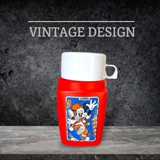 Mickey Mouse Roughneck Plastic Thermos Flask Vintage Disney