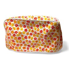 Vintage 1970s Floral Toaster Cover Retro Orange Yellow Daisy Print Clean VGC