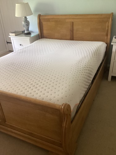Double oak frame sleigh - frame, bed