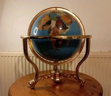 Large Gemstone World Globe
