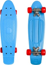 Retro 22" Cruiser Skateboard ABEC-7 Bearings Kids Teens Adults Blue