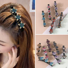 Sparkling Crystal Stone Braided Hair Clip Double Bangs Hair Clip Braided Hair ☊