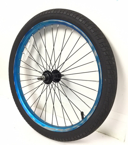 Bicycle front blue - blue, wheel