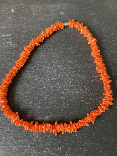 Vintage coral chip - vintage, necklace