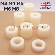 12x White ABS PLASTIC SPACERS Nylon Standoff Washer M3 M5 M6 M8 PCB UK