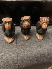 three wise monkeys wood