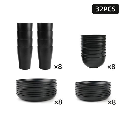 Black dinnerware bowl plates - bowl,