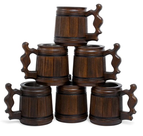 Handmade wooden beer mugs - handmade,
