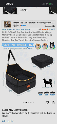 Glenslave quilted dog car - dog,