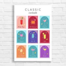 Classic Cocktail Drinks Bar Home Bar Original Canvas Print Large Picture Wall