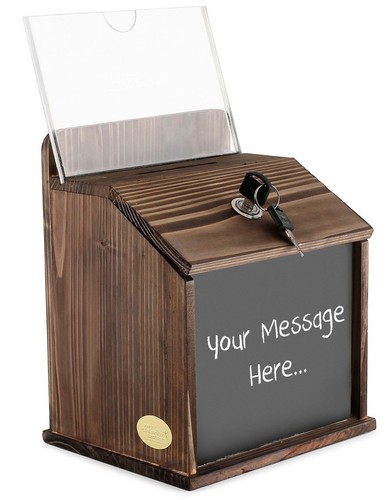 Wood suggestion box - with, lock