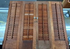 Vintage Wooden Window Shutters 31 x 26 Inch Shabby Rustic(Fc86a-Top)