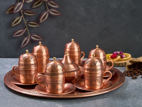 Copper coffee serving set - copper,