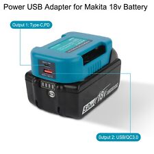 for Makita 18V Battery Adapter Mount Belt Holder W/Fast Type C USB Power Charger