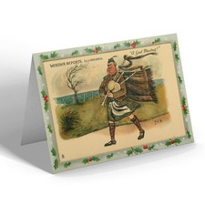 XMAS NOTELET - Vintage Weather Humour - "A Gael Blowing!" Bagpipes