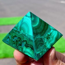96G Natural malachite Pyramid Chakra Treatment Energy Stone Generator Spiritual