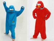 Adult sesame street cookie monster blue&red Elmo costume pajamas Onesie10 outfit