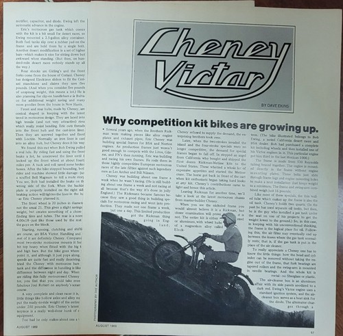 1969 cheney bsa victor - victor, 3p