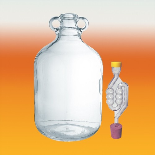Single clear glass demijohn - single,