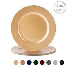 6x Metallic Charger Plates Wedding Party Dining Table Setting 33cm Gold