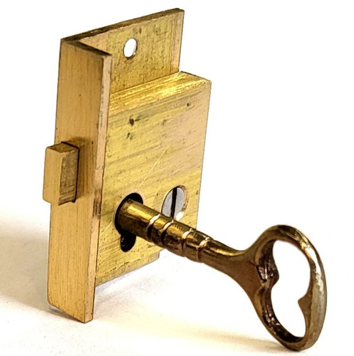 Small brass cut cupboard lock