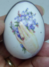 VINTAGE Floral Metal Egg Design By Ian Logan - Swiss Made- Great Little Tin!