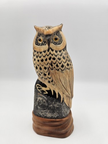 Owl ornament hand carved in - owl,