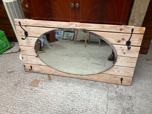 Oval mirror coat hooks - coat, vintage