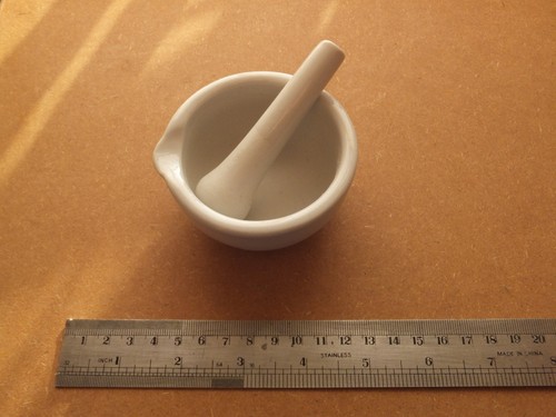Small ceramic mortar and - mortar,