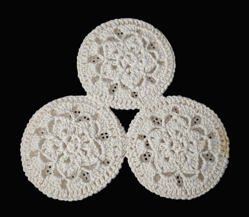 Hand crocheted lace doily - hand,