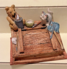 Peter Fagan Colour Box School Days HS216 Home Sweet Home Cat & Bear At Desk