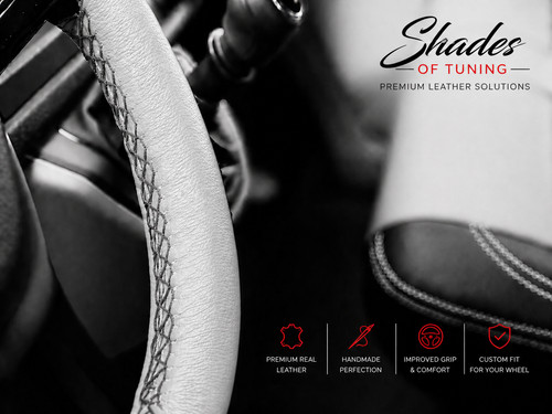 Leather steering wheel cover - wheel,