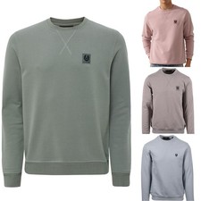 Mens Belstaff Designer Crew Neck Sweatshirt Jumper Phoenix Patch Logo 5 Colours
