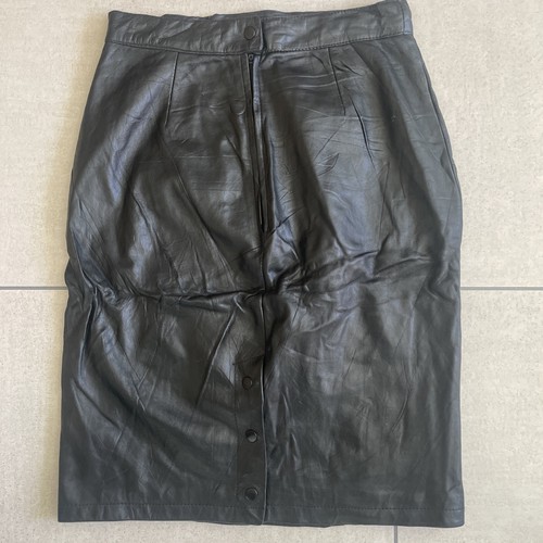 Genuine leather pencil - leather, skirt