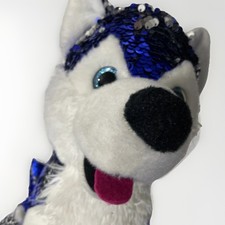 Large Husky Sequin Plush Dog