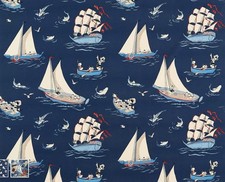 Disney Donald Duck Nautical Sanderson Fabric Offcut Piece Remnant 1/2 Meter